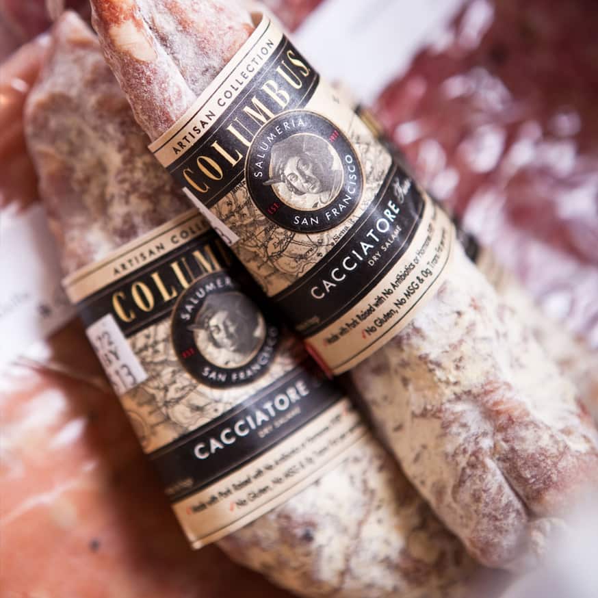 Columbus artisan cacciatore dry salami at Bin 22 in downtown Jackson Hole, Wyoming.